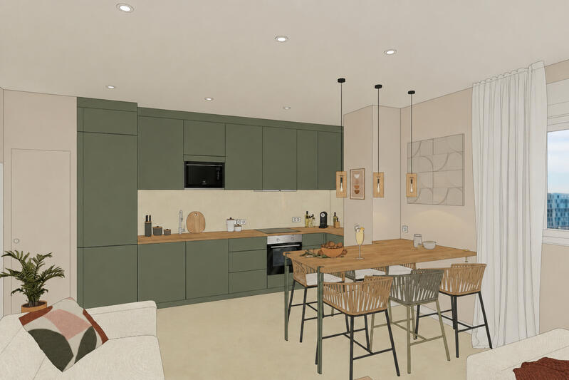 Cuisine sur-mesure Japandi aux couleurs naturelles Cuisine sur-mesure Japandi aux couleurs naturelles