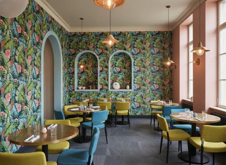 Restaurant chaleureux et coloré de style exotique chic Restaurant chaleureux et coloré de style exotique chic